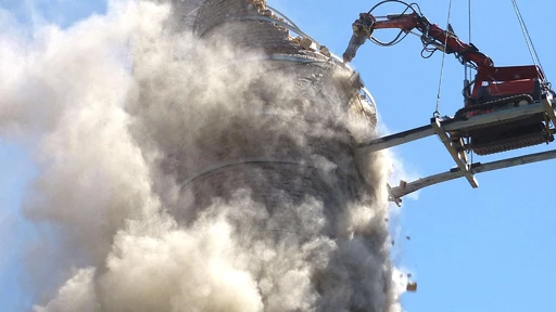 Remote Demolition of a Brazilian Cement Plant Chimney